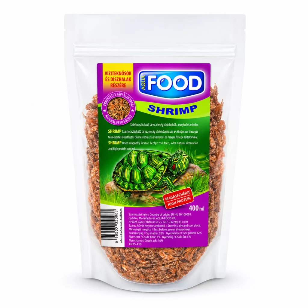 Aqua-Food | Shrimp | Természetes tengerirák csemege víziteknősök és sügérek számára – 400 ml