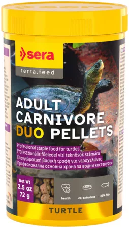 Sera | Turtle Adult Carnivore Duo Pellets | Prémium co-extrudált főeledel felnőtt húsevő teknősök számára – 250 ml / 72 g