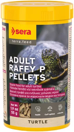 Sera | Turtle Adult Raffy P Pellets | Teljes értékű lebegő eledel felnőtt vízi teknősök számára – 250 ml / 55 g