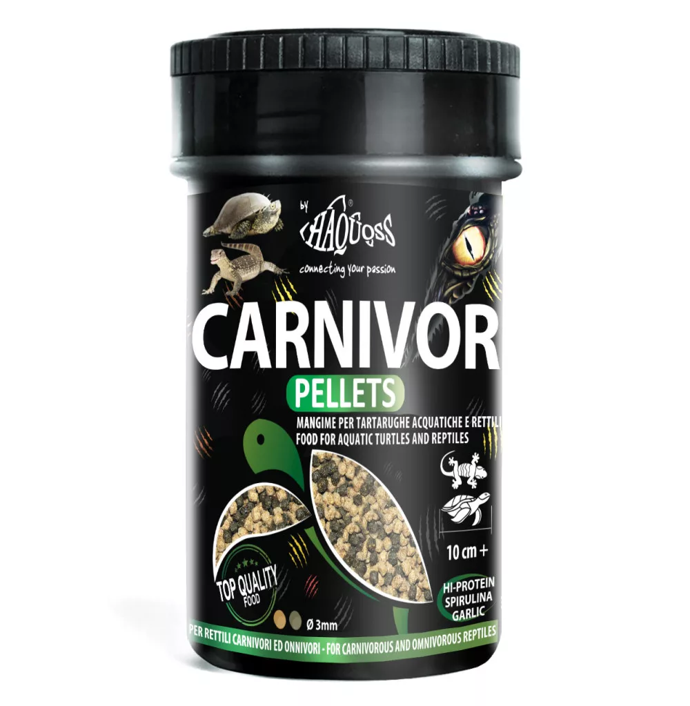 Haquoss | Carnivor Pellets | Granulátum húsevő és mindenevő hüllőknek - 100 ml