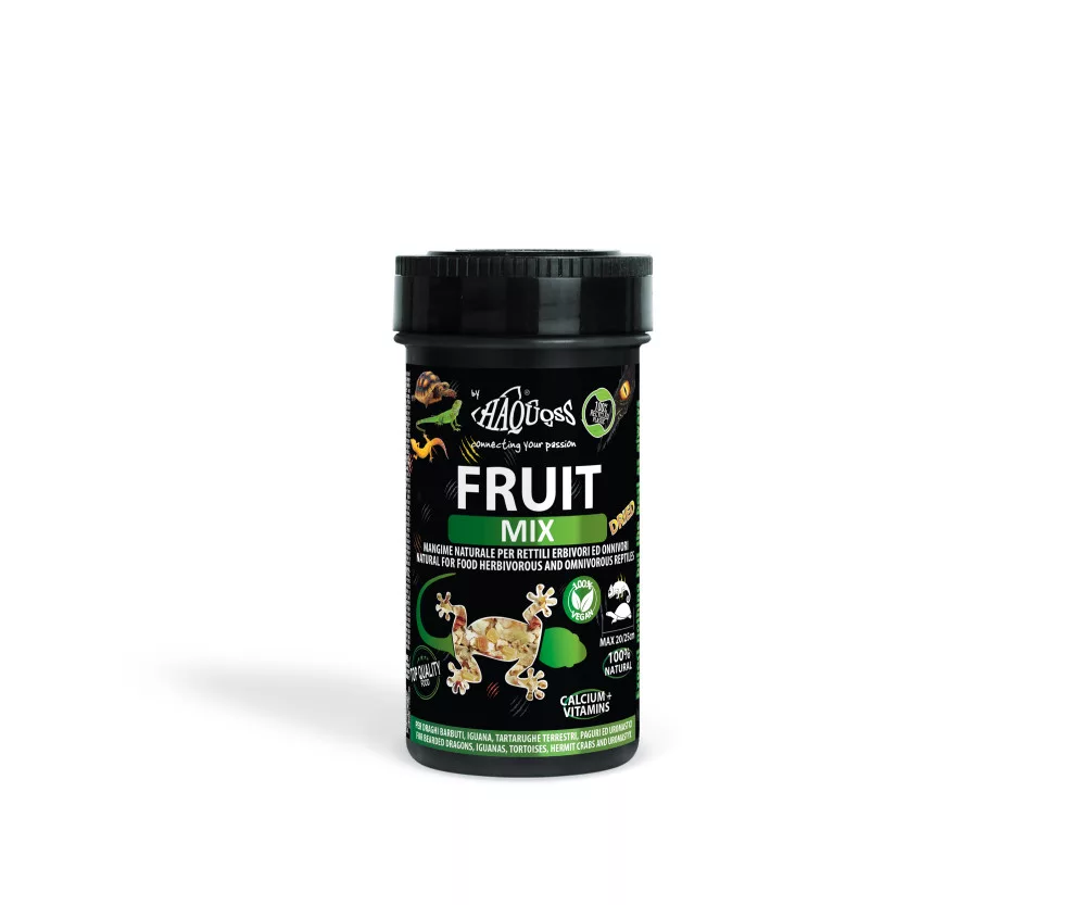 Haquoss | Fruit Mix Dried | Liofilizált gyümölgy mix növény- és mindenevő hüllőknek - 250 ml