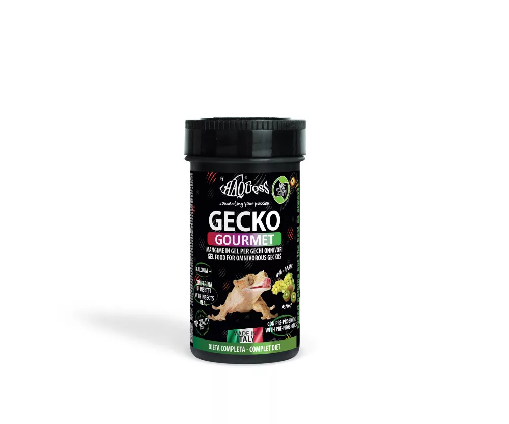Haquoss | Gecko Gourmet Grape & Kiwi | Szőlő és kiwi táp gekkók számára - 250 ml