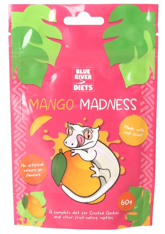 Blue River Diets Mango Madness | Prémium mangós komplett eledel gyümölcsevő gekkók számára – 60 g
