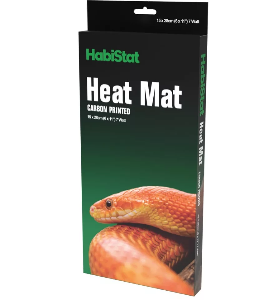 HabiStat | Heat Mat Carbon Printed | Energiatakarékos hőszőnyeg terráriumi hüllők számára - 7 W/15x28 cm