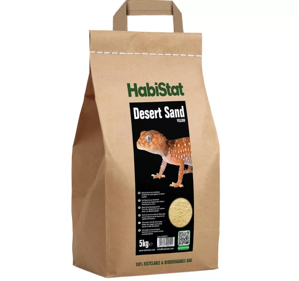 HabiStat | Desert Sand Yellow | Természetes sárga sivatagi homok terráriumi hüllők számára - 5 kg