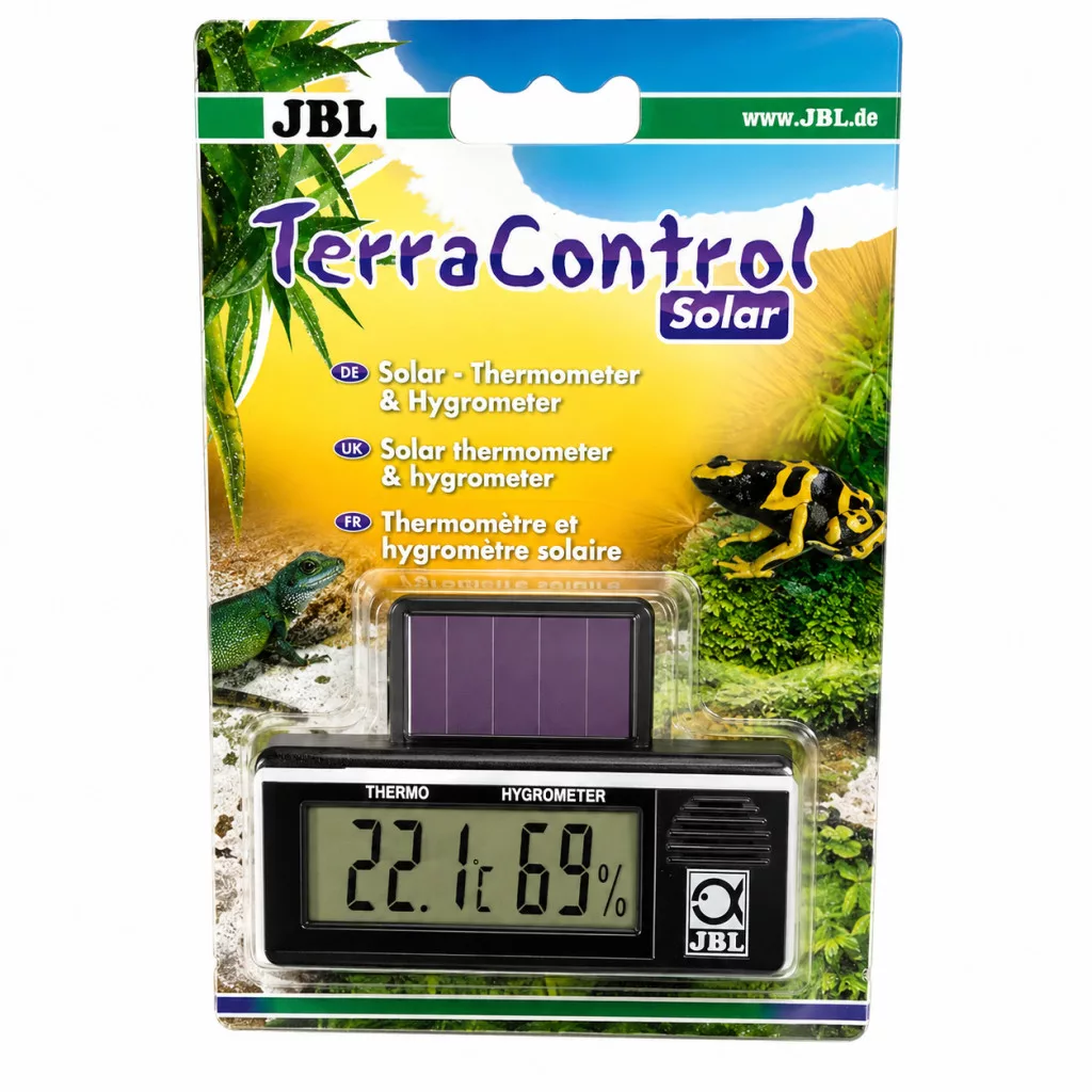 JBL | TerraControl Solar | Napkollektoros digitális hőmérő és higrométer minden terráriumhoz