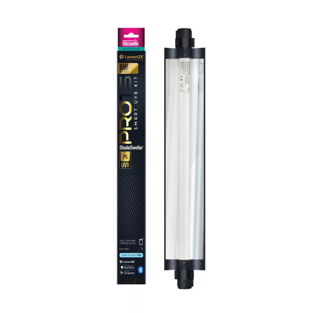 Arcadia | Lumenize Pro T5 UVB Kit ShadeDweller | Automatizált, dimmelhető UVB világítás nappali hüllők terráriumába 7% – 8 W / 30 cm