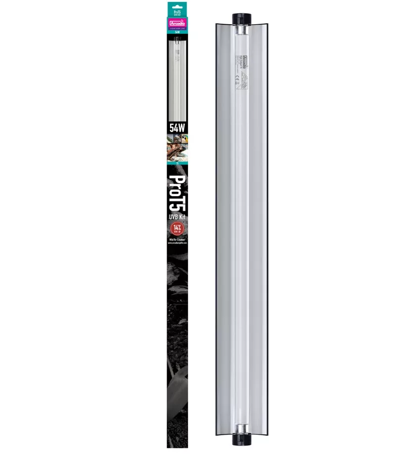 Arcadia | PRO T5 UVB Kit | Magas teljesítményű T5 UVB fénycső készlet hüllők számára 14% - 54 W /1150 mm