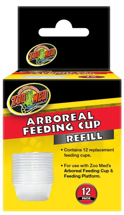 Zoo Med Arboreal Feeding Cup Refill | Tartalék etetőtálkák fán lakó hüllők számára – 12 db-os csomag
